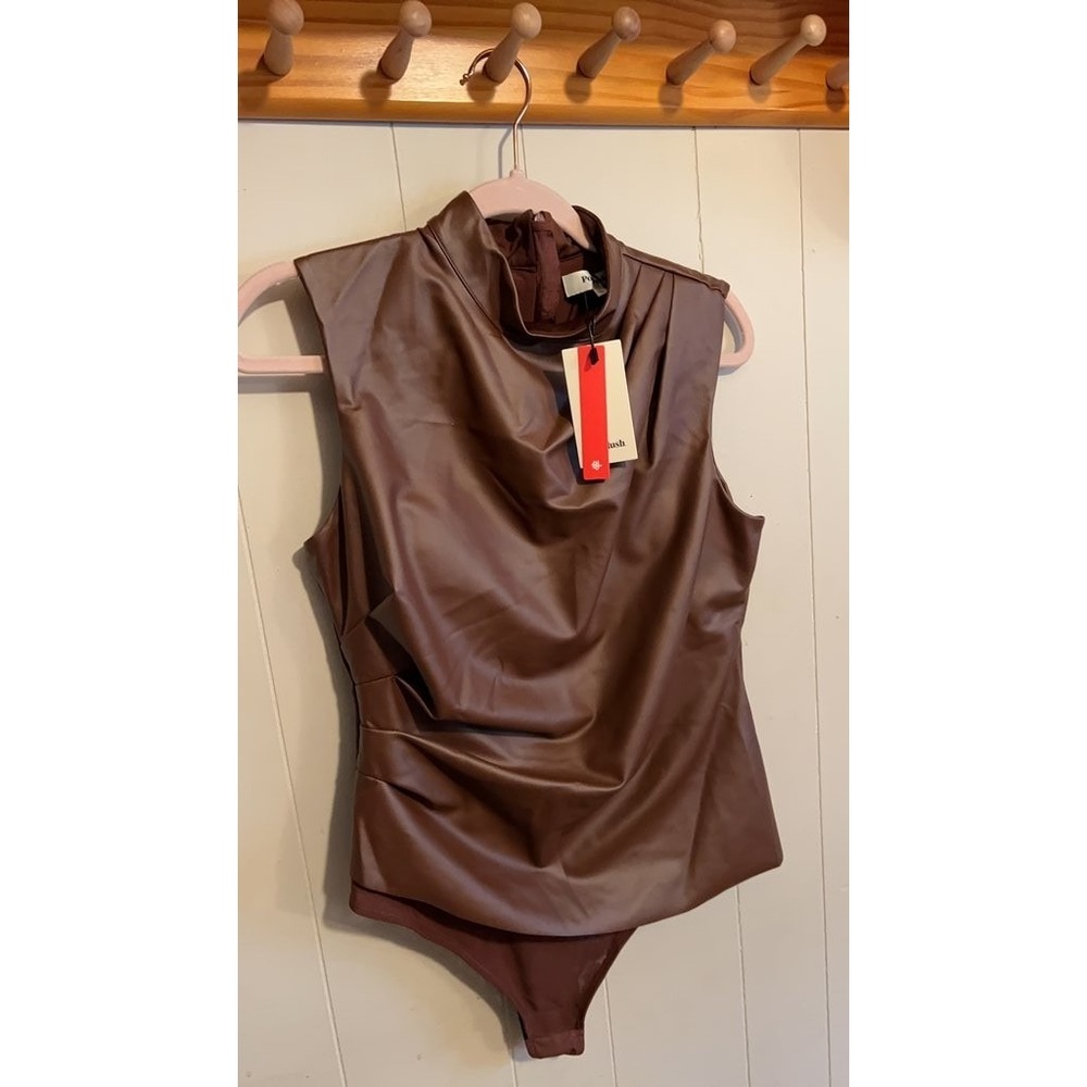 Popilush Brown Sleeveless Bodysuit